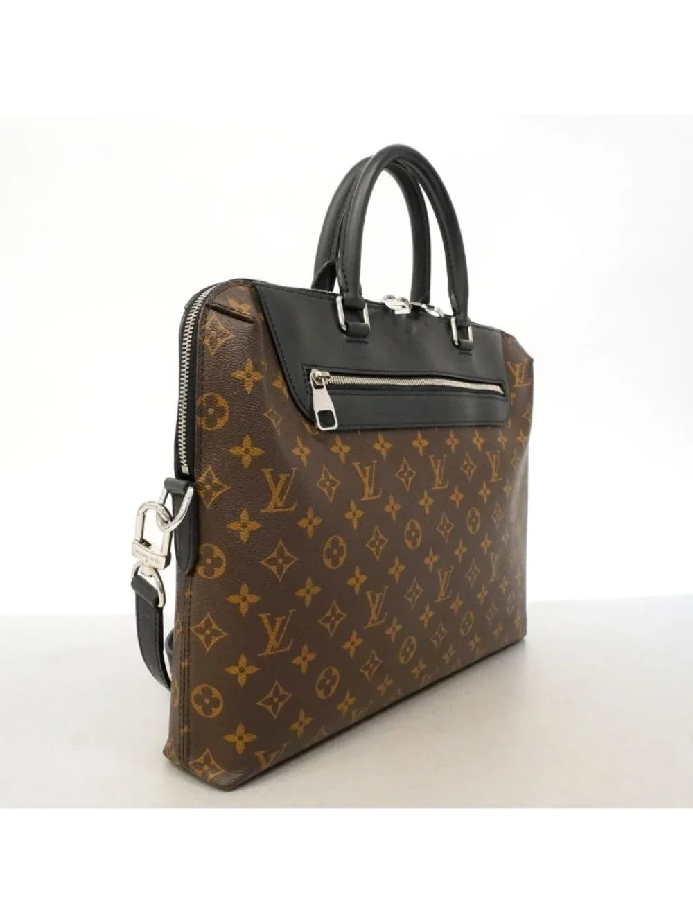 Louis Vuitton Business Bag Monogram Macassar Porte Documents Jour Brown Black